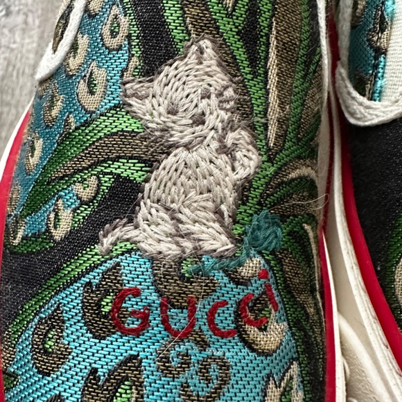Gucci Multicolor Embroidered Slip-On Sneakers - Picture 2 of 7